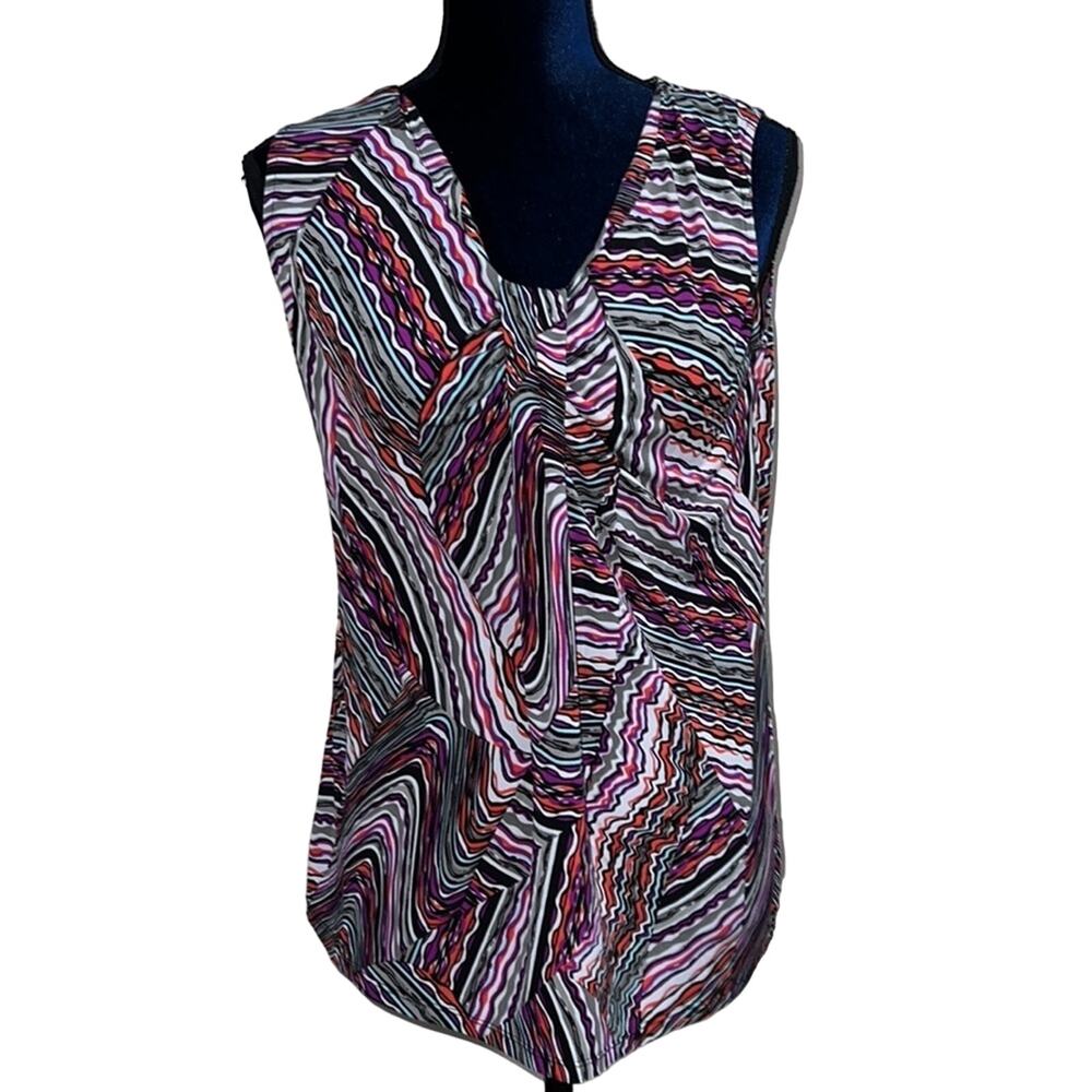 Kasper Sleeveless Top Multi Color Small flattering fit pretty colors